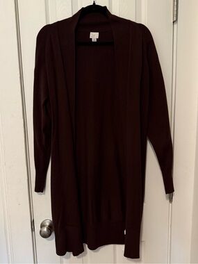 a new day Long Open-Front Cardigan in Deep Brown